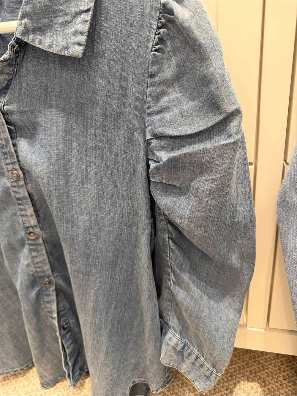 Splendid puff-sleeve denim blouse - Picture 4 of 6